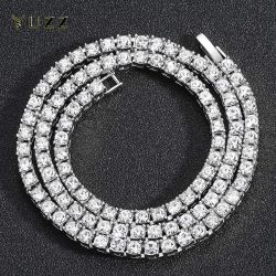 Hip Hop 5MM Tennis Kette Iced Out Armband Halskette Männer Mode Silber Farbe Tennis Schmuck Ketten Frauen 20 zoll halsband Punk Geschenk