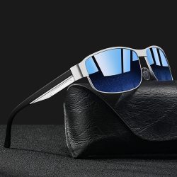 Modische Vintage Quadratische Metallrahmen-Sonnenbrille für Männer und Frauen Angeln Fahren Luxusmarken-Designer Sonnenbrillen Eyewear