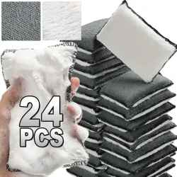 2/24PCS Weiche Doppel Seite Mikrofaser Schrubben Schwamm Auto Leder Reinigung Mikrofaser Handtuch Wachs Schwamm Auto Detaillierung Werkzeuge