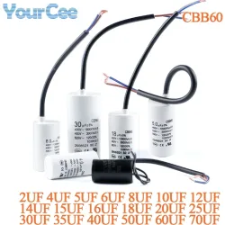 CBB60 Motorbetriebskondensator Startkondensator AC450V 2/3/4/5/6/8/10/12/14/15/16/18/20/25/30/40/45/50/60/70UF für Waschmaschine