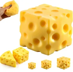 Stressabbauendes Käse-Squishy-Spielzeug, elastisches Quetschspielzeug, langsam zurückfedernd, Angstlindernd, Anti-Stress, lustiges Spielzeug zur Entspannung für Erwachsene