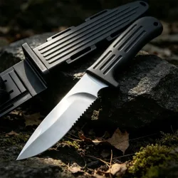 9Cr13MoV Vollstahl-Outdoor-Messer mit feststehender Klinge, robustem Nylongriff und langlebigem Design für den täglichen Outdoor- und Wandergebrauch
