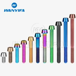 Wanyifa Titanschraube M5 x 9 16 18 20 25 30 35 40 45 50 55 60 mm Inbusschlüssel Kegelkopfschraube Schraube für Fahrradvorbau Sattelstütze
