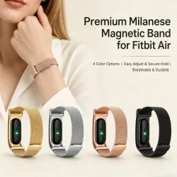 Magnetisches Milanaise-Armband für Google Fitbit Air, Edelstahl, verstellbares Ersatz-Uhrenarmband, mehrere Farben