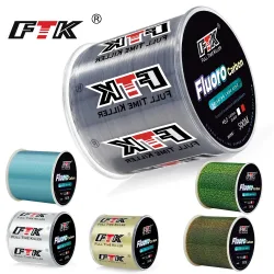 FTK Angelschnur Kohlefaserbeschichtung Fluorkohlenstoffschnur 300M/500M 0,14-0,5mm 4,13-34,32LB Tragbares Zubehör Japan