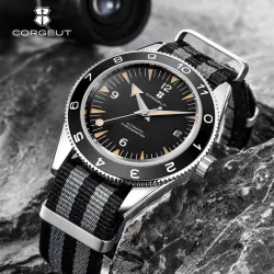 41 mm Saphirglas, 100 m wasserdicht, japanische automatische leuchtende Herrenuhr, Nylonarmband