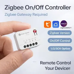Zigbee TUYA 1/2/3-fach Mini Smart Switch Modul 10A/16A DIY Relais-Schalter Kompatibel mit Alexa Google Home Assistant 2MQTT