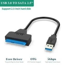 USB 3.0 SATA 3 Kabel SATA zu USB 3.0 Adapter bis zu 6 Gbps Unterstützung für 2,5 Zoll externe HDD SSD Festplatte 22 Pin SATA III Kabel