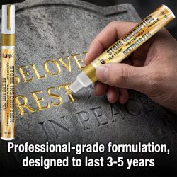 KJM Grabstein-Ausbesserungsstift 20g Verblassungsresistent Epitaph-Reparatur Wiederherstellung Verblasster Schriftzug Grabstein Wetterfester Vergoldungs-Marker