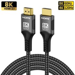 8K HDMI-kompatibles 2.1-Kabel 8K@60Hz 48Gbps ARC HDCP Ultra High Speed HDR für RTX-Videokabel PC Laptop Projektor 4K@120Hz HD-TV