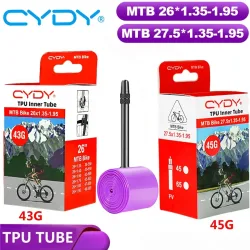 43g CYDY TPU Schlauch MTB 26 27.5 Fahrrad-Innenschlauch 26/27.5x1.35 1.4 1.5 1.75 1.85 1.95 Zoll Pneu Mountainbike-Reifen 26/27.5 Reifen