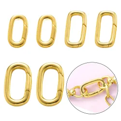 2 Stück 14K18K Gold gefüllter ovaler Verschluss Federklappen Verbinder Karabiner Schlüsselanhänger für DIY Schmuck finden Halskette Armbandherstellung