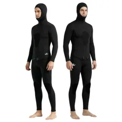 3MM Neopren Herren Kapuzen-Tauchanzug 2-teilig Thermischer Wärmeisolierender Anzug für Speerfischen Freitauchen Scuba Schnorcheln