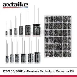 120/200/500 Stück 16V 25V 50V 0,1uF - 1000uF Aluminium-Elektrolytkondensator-Sortiment-Set Box 1uF 4,7uF 10uF 47uF 220uF 330uF 470uF