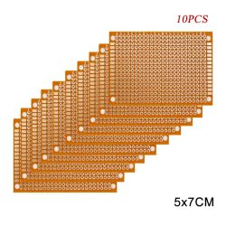 10PCS 5x7CM 5*7CM PCB Breadboard Protoboard Einseitige Universal Leiterplatten 1,2 MM Dicke DIY Set Gelb