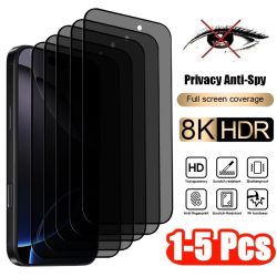 1-5 Stück Anti-Spionage Panzerglas für iPhone 17Pro Max 15 13 14 11 16 Vollständige Abdeckung Sichtschutz-Displayschutzfolie für X XS Max XR 8 7 Glas