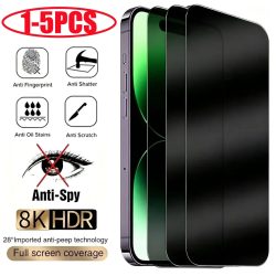 1-5 Stück Anti-Spy Glas für iPhone 15 14 13 12 11 Pro Max Mini X XS XR 7 8 Plus Sichtschutz-Displayschutzfolie für iPhone 17 16 17Air
