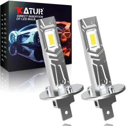 KaTur, 2 Stücke Canbus LED Glühbirne H1 LED Scheinwerfer Mini Größe Design Drahtlose Lüfterlos Für Auto LED Lampe CSP Chips 16000LM Weiß