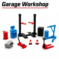 1:64 Garage-Werkstatt Miniatur-Zubehörset, Autowerkzeug-Set, Reparaturwerkstatt-Diorama-Dekor für Modellautos