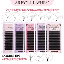 ARISON LASHES W-Form 3/4/5/6D Wimpernverlängerung, vorgefertigte Volumenfächer, YY-förmige Wimpern, künstlicher Nerz, weich, leicht fächernd, natürliche Wimpern