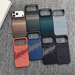 Rahmenlose Handyhülle mit Kohlefasermuster für Apple IPhone 17 Air 16E 16 Plus 15 14 13 12 Pro Max, kabelloses Laden, schlanke Abdeckung