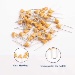 100 Stück/200 Stück 50V monolithischer Keramikkondensator 10PF 22PF 100P 47NF 220NF 1NF 4,7UF 1UF 100NF 330NF 0,1UF 102 104 105 P=5,08mm