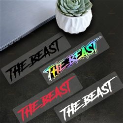 2-teiliges Aufkleber-Set mit der Aufschrift ?The Beast?, wasserfeste Vinyl-Aufkleber für Auto und Motorrad, mehrfarbige Optionen