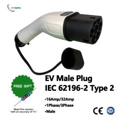 FITMPH Typ 2 EV-Ladestecker IEC 62196-2 Anschluss, Wasserdicht, Langlebig, Einfach zu Installieren, Ersatzteile