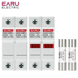 EARU 1 Set 2P Parallel DC1000V Sicherungshalter 10*38mm Hochspannungs-Solar-PV 6-32A Basis Photovoltaiksystem-Schutzschalter GPV