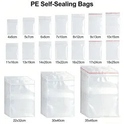 Robuste PE-Reißverschlussbeutel, wasserdichte, transparente Plastikverschlussbeutel für Verpackung, Organisation und Lagerung