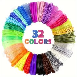 32/15/10 Farben 3D-Stift Filament Nachfüllpackungen 1,75mm PLA, Jede Farbe 10 Fuß (3m), Insgesamt 320/150/100 Fuß (96/45/30m), Zufällige Farbe