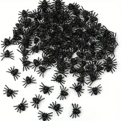 100/50 Stück realistische Spinne Weihnachten Halloween Dekoration Kunststoff Mini Spinne schwarz gruselige Spinne Streich Spukhaus Dekorationen