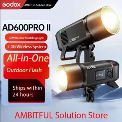 Godox Wireless All-in-One Outdoor-Blitzgerät 600 W AD600Pro II TTL mit Hochgeschwindigkeitssynchronisation, kompatibel mit Canon, Nikon, Sony, Olympus