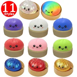 11 Stile Realistische Riesen-Knödel-Quetschspielzeuge mit Bambus-Dämpfer, weiche Teigkugel, Entspannungs-Fidget-Spielzeug, lustiges kreatives Geschenk