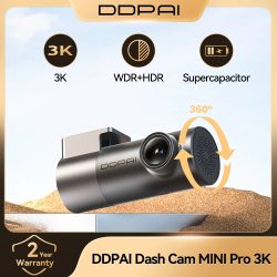 DDPAI MINI Pro Dashcam 3K HDR 1620P Auto-Videorekorder mit WLAN, Nachtsicht, WDR, Sprachsteuerung, 24-Stunden-Parküberwachung 143 °   Sichtfeld