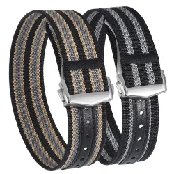 Premium geripptes Uhrenarmband mit Faltschließe, Nylon, 20 mm, 22 mm, Uhrenarmband für Omega, Faltschließe, Sportarmband für Herren
