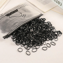 1000 Stück/Packung, farbiges Einweg-Gummiband für Kinder, schwarz, transparent, hohe Elastizität, schadet dem Haar nicht, Haarschmuck, Stirnband