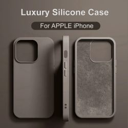 Luxuriöse stoßfeste Hülle für Apple iPhone 11, 12, 13, 14, 15, 16 17 Pro Max 17 Air Plus, flüssige Silikonhüllen, Stoßstange, weiche Abdeckung, Telefonzubehör