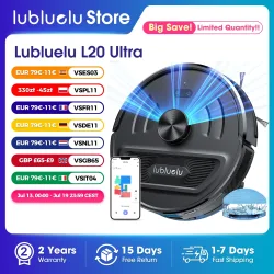 Lubluelu L20 Ultra Roboter-Staubsauger, 6000 Pa Saugleistung für Tierhaare/Teppiche, LiDAR-Navigation, selbstaufladend, 120 Min., 34 Keine Zonen