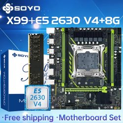 SOYO X99 Motherboard-Set mit LGA2011-3 Xeon E5 2630 V4 CPU, DDR4 8GB (1*8GB) 2133MHz RAM, NVME M.2 SATA Computerzubehör