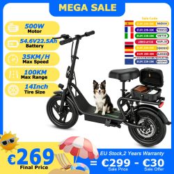 JUICEASE EP1 PRO Elektrofahrrad mit 600W Spitzenleistung, Elektroroller mit 54,6V 22,5Ah Hochleistungsakku, 100KM Reichweite, 14-Zoll E-Scooter mit APP
