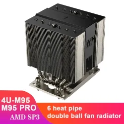 COOLSERVER SP3 M95 4U Server-Kühler 6 Heatpipes Hochleistungs-Luftkühlung für AMD SP3