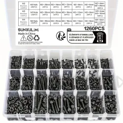 420 Stück/1260 Stück metrisches Schraubensortiment ? M2 M3 M4, 21 Größen von 4 mm bis 30 mm, 12,9 legierte Stahlschrauben und -muttern