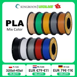 KINGROON PLA-Filament 1,75 mm 5/10 kg pla-Kunststoff für 3D-Drucker, Standard 1 kg/Rolle 3D-Druckfilamente, gemischte Farben, lokaler Versand