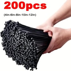 1?500 Stück Kunststoffbänder, Nylon-Kabelbinder, Kunststoff-Flanschbinder, Kabelgewächshaus, Klettverschluss, selbstsichernde Befestigungs-Drahtbinder
