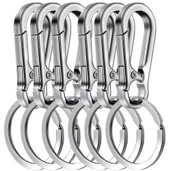 6 Stücke Karabiner Clip Schlüsselanhänger Metall Karabiner Form Schlüsselanhänger Schlüsselanhänger Schlüsselhalter Clips Hakenhalter Organizer für Autoschlüssel Finder