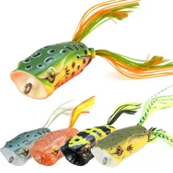 1 Stück Popper-Frosch-Angelköder, weicher, hohler Körper, unverhedderter Haken, Froschköder-Set für Barsch, Schlangenkopf, Süßwasser-Angelausrüstung
