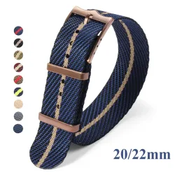 20mm 22mm Premium Nylonarmband für Tudor Canvas Militäruhrenarmband für Seiko Stoffarmband für Rolex-Armband Bronzeschnalle