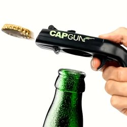 1 Stück lustiger Flaschenöffner mit Kappenpistole, perfekt für Bars zu Hause, Partys und Hochzeitsgeschenke, Kappenpistole für Männer, Bierflaschenöffner