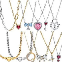2026 Neue 925 Silber Schleifen-Liebes-Schlüsselanhänger-Halskette für Damen ? DIY-Modeschmuck-Geschenk für Hochzeiten und Partys